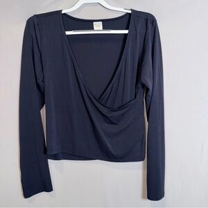 Athleta Wrap Front Long Sleeve Top